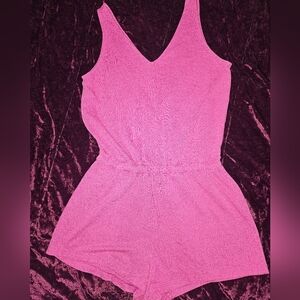 Old Navy Pink One Piece Romper with V-Neckline